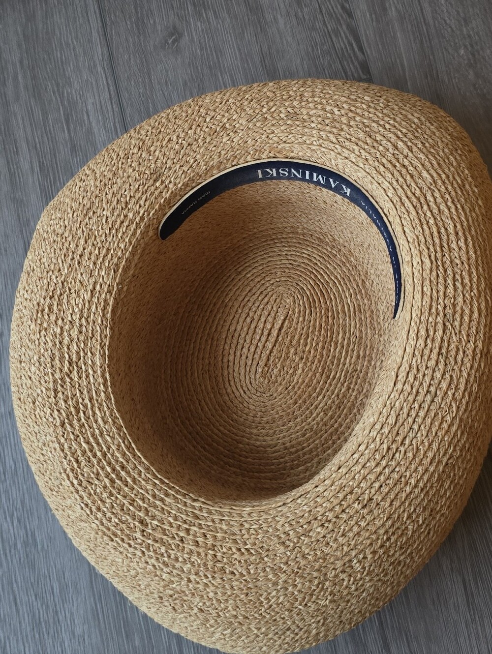 Kaminski 100% Raffia Wide Brim Sun Hat Made in Australia Natural Straw Vacation - Picture 2 of 12